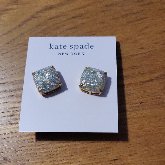 kate spade Jewelry - Kate Spade Gold Glitter Stud Earrings